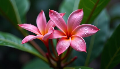 Fototapeta premium Vibrant pink and orange flower blooming