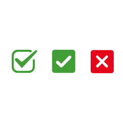 Yes No Tick mark flat vector design