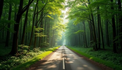 Obraz premium Enchanted Forest Pathway A Journey Through Natures Heart