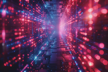 Obraz premium High-tech loading animation with digital network patterns and ample copy space.