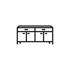 Credenza icon Isolated flat vector in outline