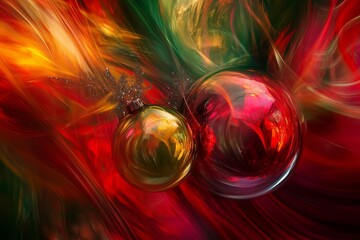 Christmas tree balls, abstract christmas background