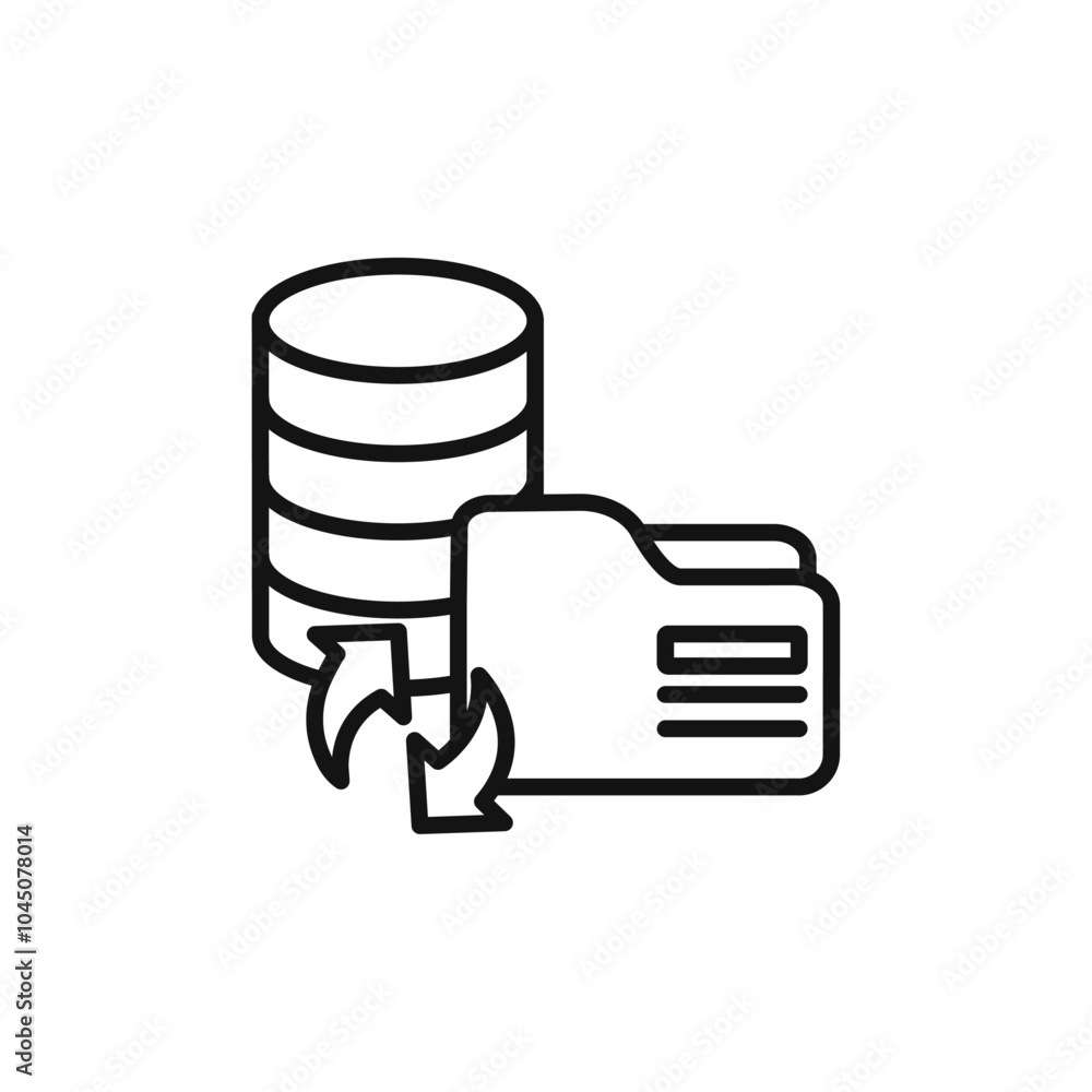 Poster data storage icon isolated flat vector in outline