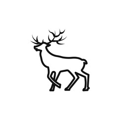 Deer animal icon Isolated flat vector in outline