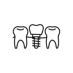 Dental implants icon Isolated flat vector in outline