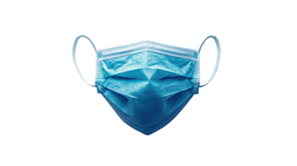 Protective blue mask against airborne particles for health safety during global pandemic
