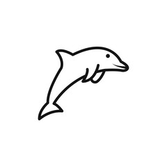 Dolphin icon Isolated flat vector in outline