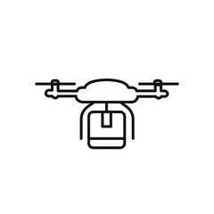 Drone delivery icon Isolated flat vector in outline