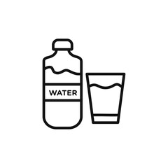 Drinking enough water icon Isolated flat vector in outline