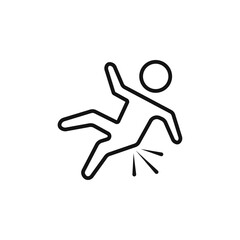 fall accident icon Isolated flat vector in outline