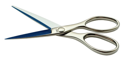 Crafting precision with gleaming stainless steel scissors against a neutral backdrop in bright light