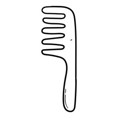 Hand drawn doodle hair comb on a white background.