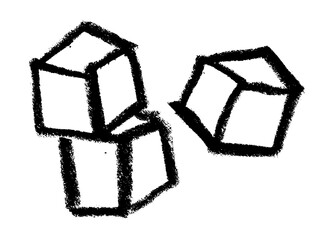 Blocks Toy Icon Crayon Chalk Drawing Vector © Grunge Designs