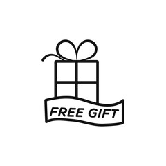 Free gift icon Isolated flat vector in outline