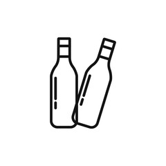 Glass bottle icon Isolated flat vector in outline