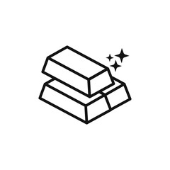 gold bars icon Isolated flat vector in outline