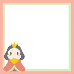 ひな祭り　お雛様　イラスト　カード　背景　あり