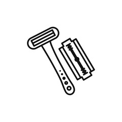 Hair removing razor icon Isolated flat vector in outline