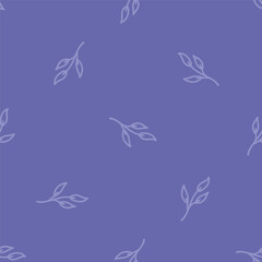 Purple seamless pattern with purple flower leaves