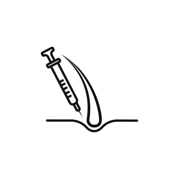 recommend clip art: Hair transplant icon Isolated flat vector in outline