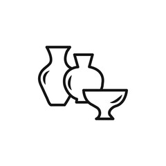 Handmade pottery icon Isolated flat vector in outline