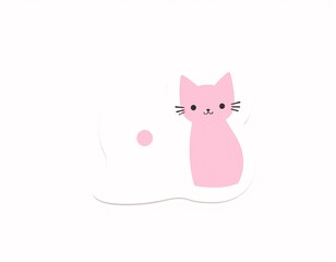 Cute kitten cartoon vector illustration with heart, perfect for Valentine's Day card design