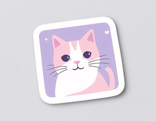 White furry kitten with big red eyes, looking at the camera, sitting on a white background