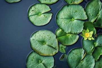 Lily Pad. Serene Midwest Farm Summer Scene with Ducks on Lily Pad Pond