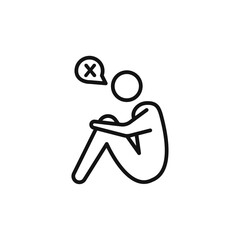 helpless human icon Isolated flat vector in outline