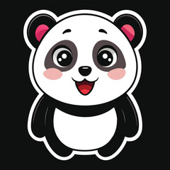 Cute panda hand drawn cartoon sticker icon concept isolated illustration