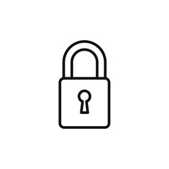Lock icon Isolated flat vector in outline