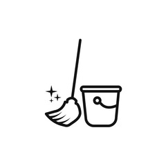 Mopping floors icon Isolated flat vector in outline