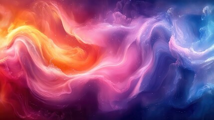 Fototapeta premium background illustration featuring vibrant, swirling, colored liquids in trendy hues of pink, orange, blue, and violet, creating an abstract display of fluid dynamics