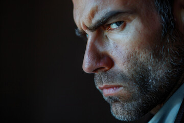 Obraz premium Created with generative ai image of mature strict man office worker