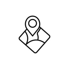 Pin on a map icon Isolated flat vector in outline