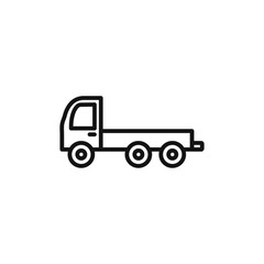 Pickup truck icon Isolated flat vector in outline