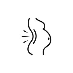 Pregnant woman backache icon Isolated flat vector in outline