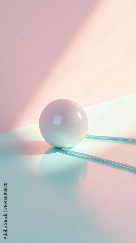 Poster minimalist sphere on a soft surface embracing subtle light and color contrast