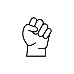 raised fists icon Isolated flat vector in outline