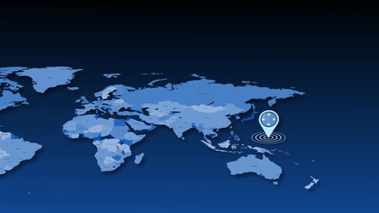 Micronesia location tracking earth map
