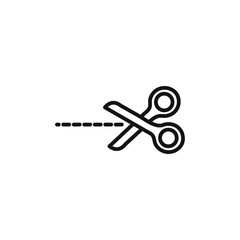 Scissors trim cut icon Isolated flat vector in outline