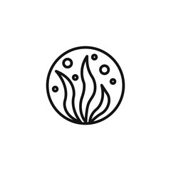 Seaweed icon Isolated flat vector in outline