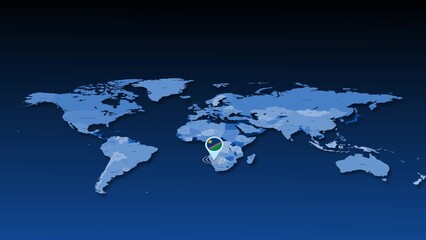 Namibia location tracking on earth map