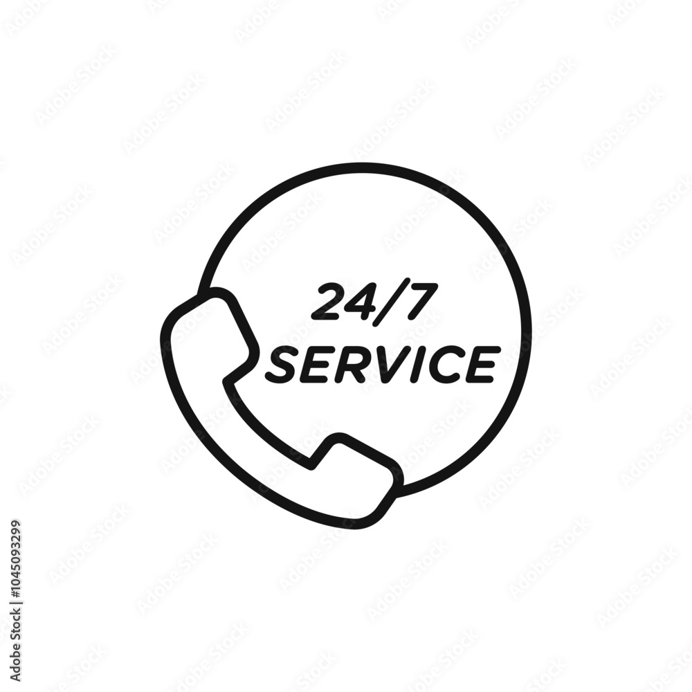 Poster support call service icon isolated flat vector in outline