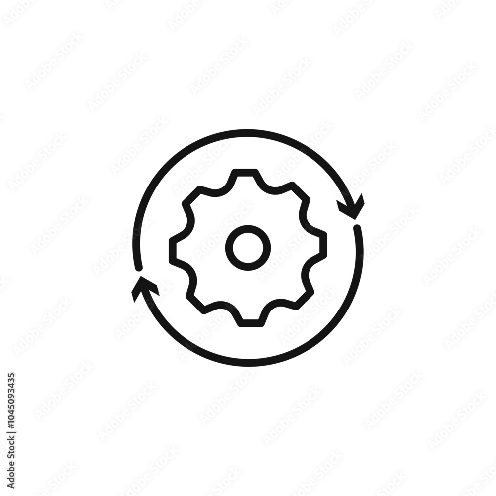 Poster synchronization icon isolated flat vector in outline
