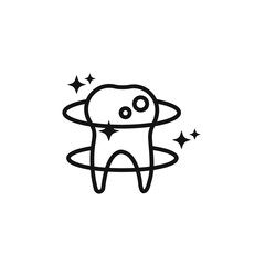 Teeth cleaning icon Isolated flat vector in outline