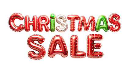 Christmas sale balloons typography for holiday promotions and marketing materials or advertisement campaign
