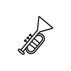 Trumpet icon Isolated flat vector in outline