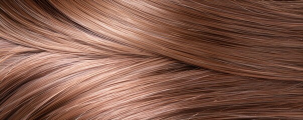 Fototapeta premium Close-up of luscious brown hair strands for haircare and beauty concepts