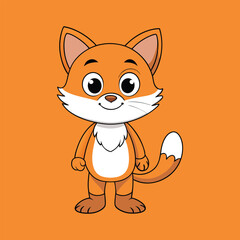 Vector little cute cat cartoon character. Cat Cartoon Vector Illustration